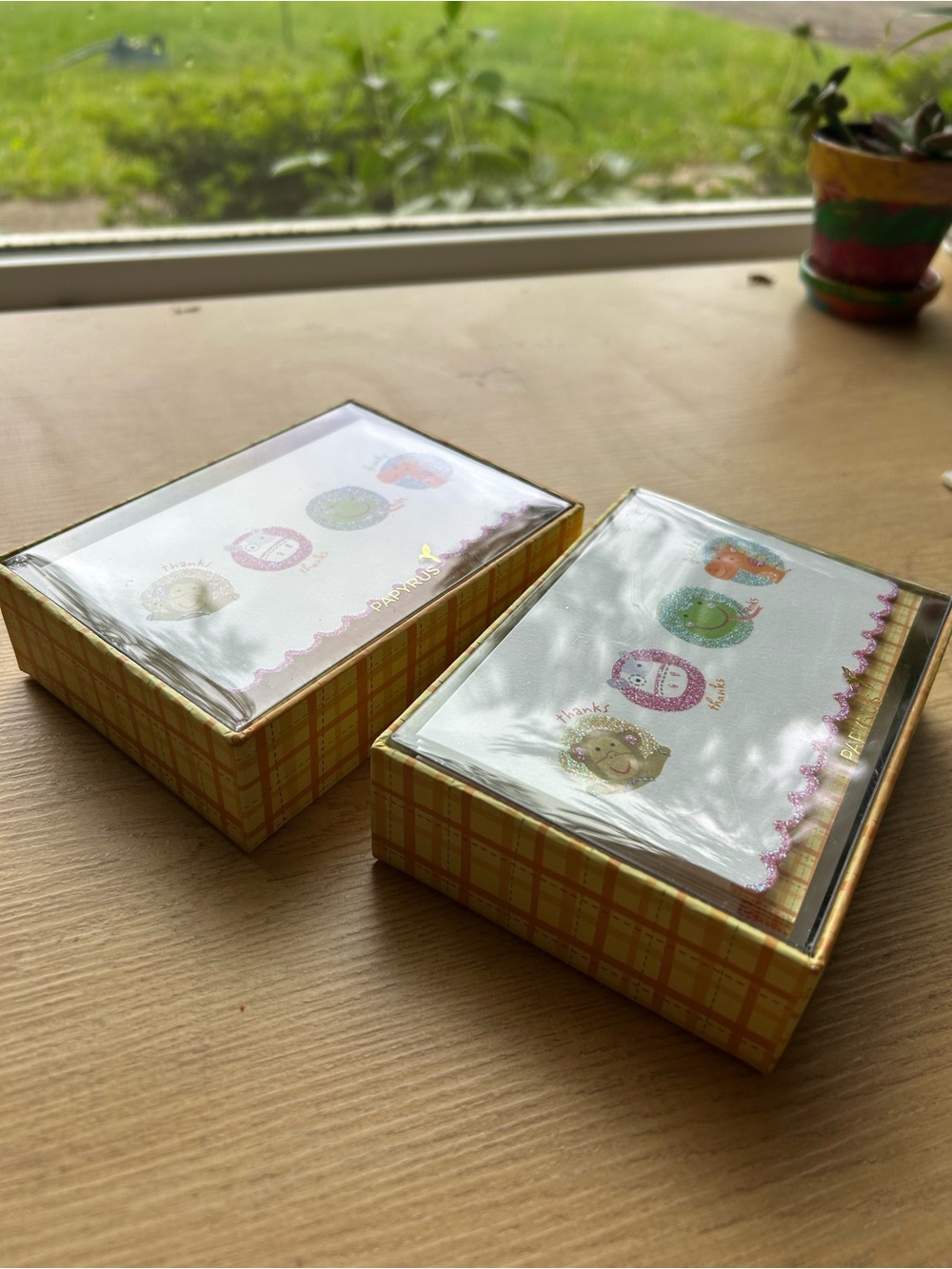 Papyrus Thank You Note Cards with Glitter Animal Accents - Picture 3 of 4